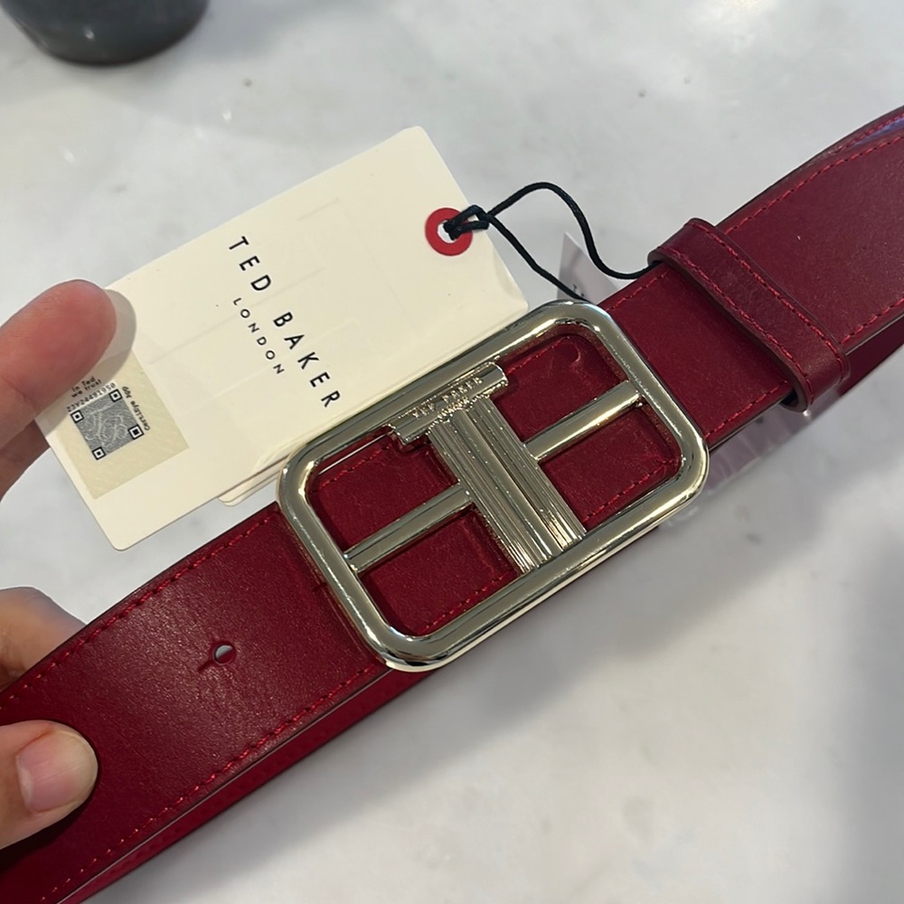 Ted Baker London red leather belt